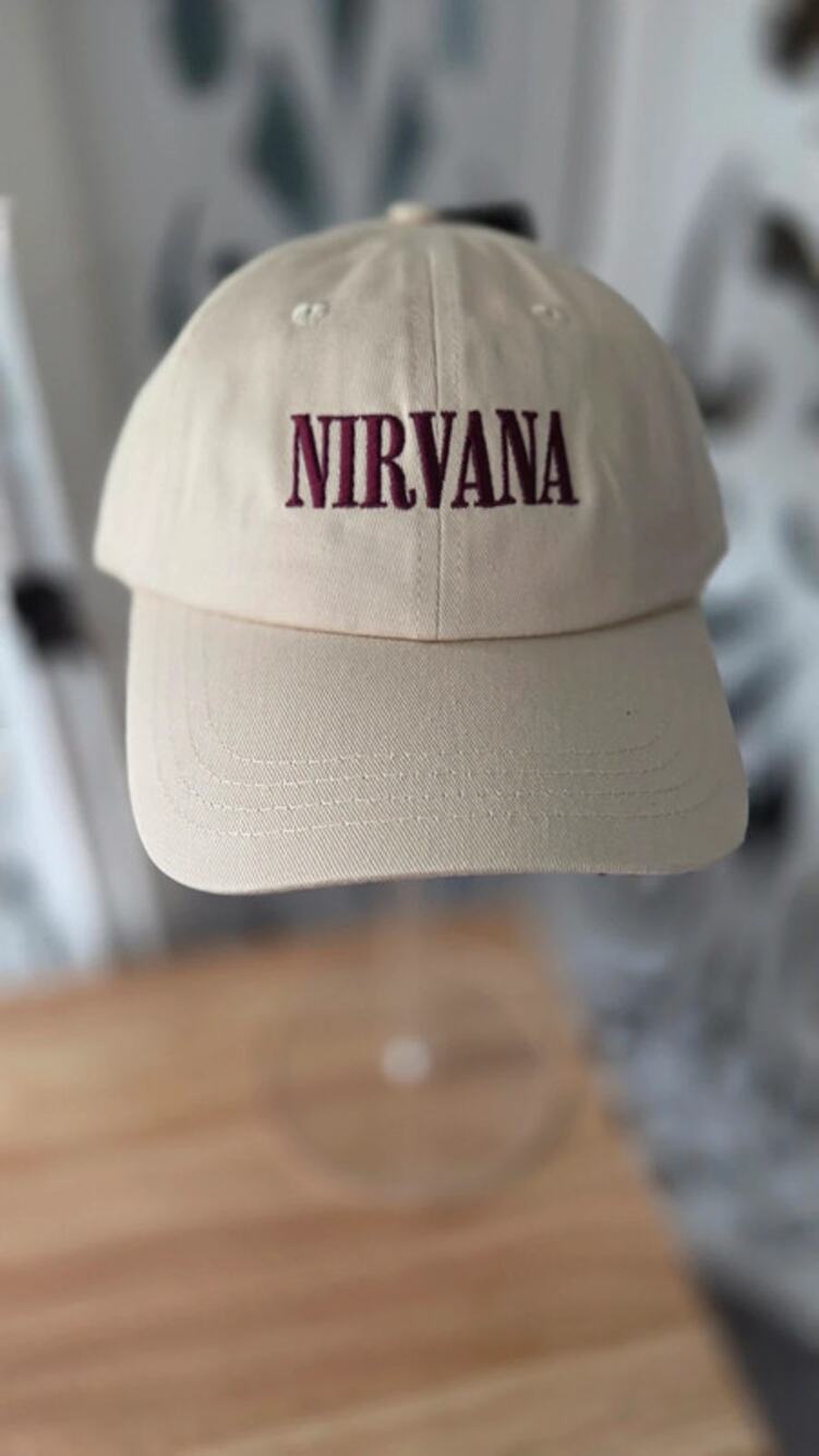 Nirvana In Utero Beige Baseball Cap Embroidered Band Hat OSFA New with Tags
